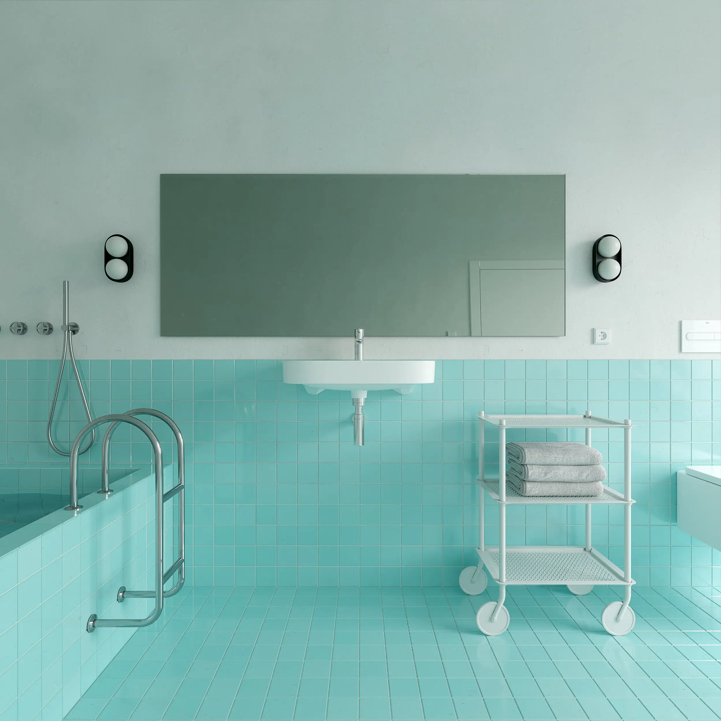 3d render of an office lobby